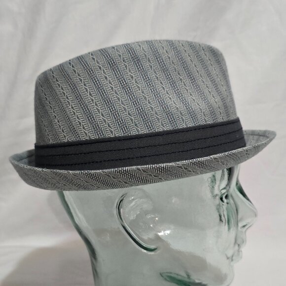 Goorin Bros.  Blue Gray Striped Geo Fedora 100-2357 - Sz M* - Picture 4 of 7